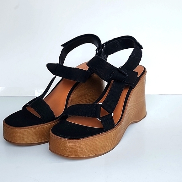 Lucky Brand Demmia Black Platform Wedge NWOT Size 8 - Picture 1 of 11